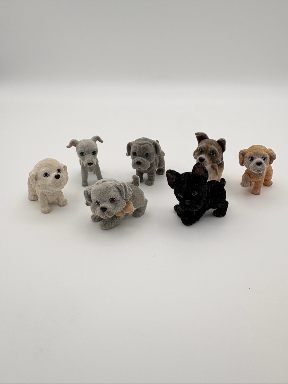 Puppy in My Pocket Flocked Mini Dog Figurines Lot of 7